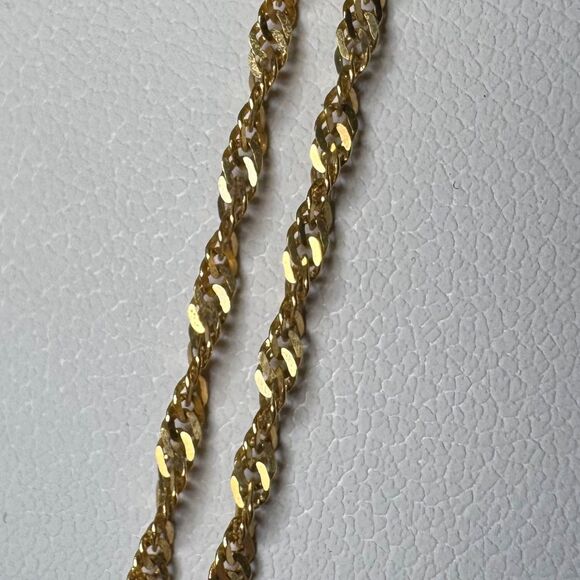 14k Yellow Gold Diamond Cut Singapore Chain 24 Inch 2mm Necklace Vintage 3.2g - Picture 12 of 16